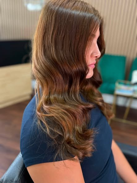 Soft waves styled in-salon at Shiny's