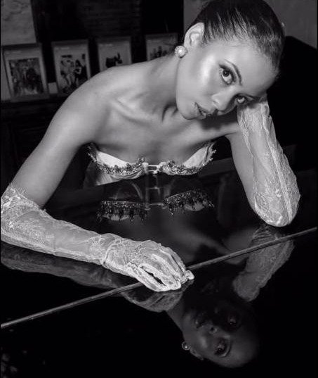 Black White Moody Piano Portrait