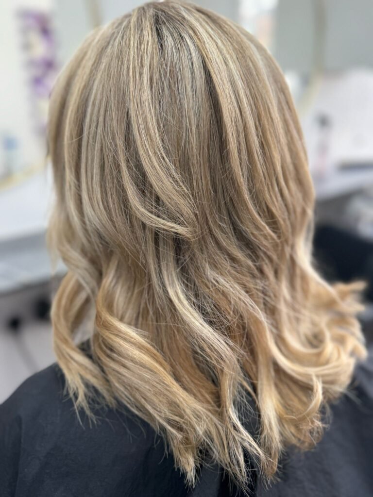 Blonde Balayage Waves Salon