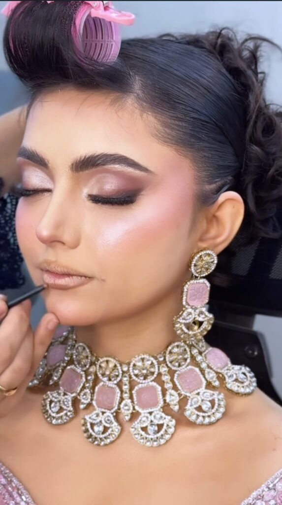 Bridal Makeup Application Hair Rollers