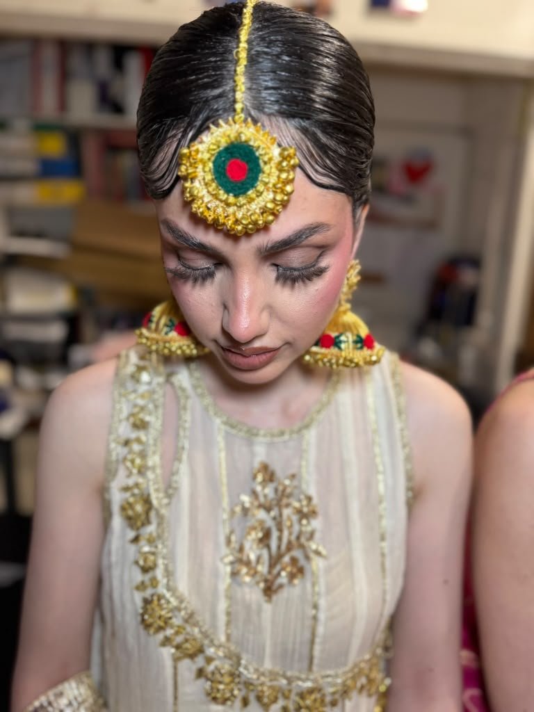 Bridal Tikka Cream Embroidered Outfit