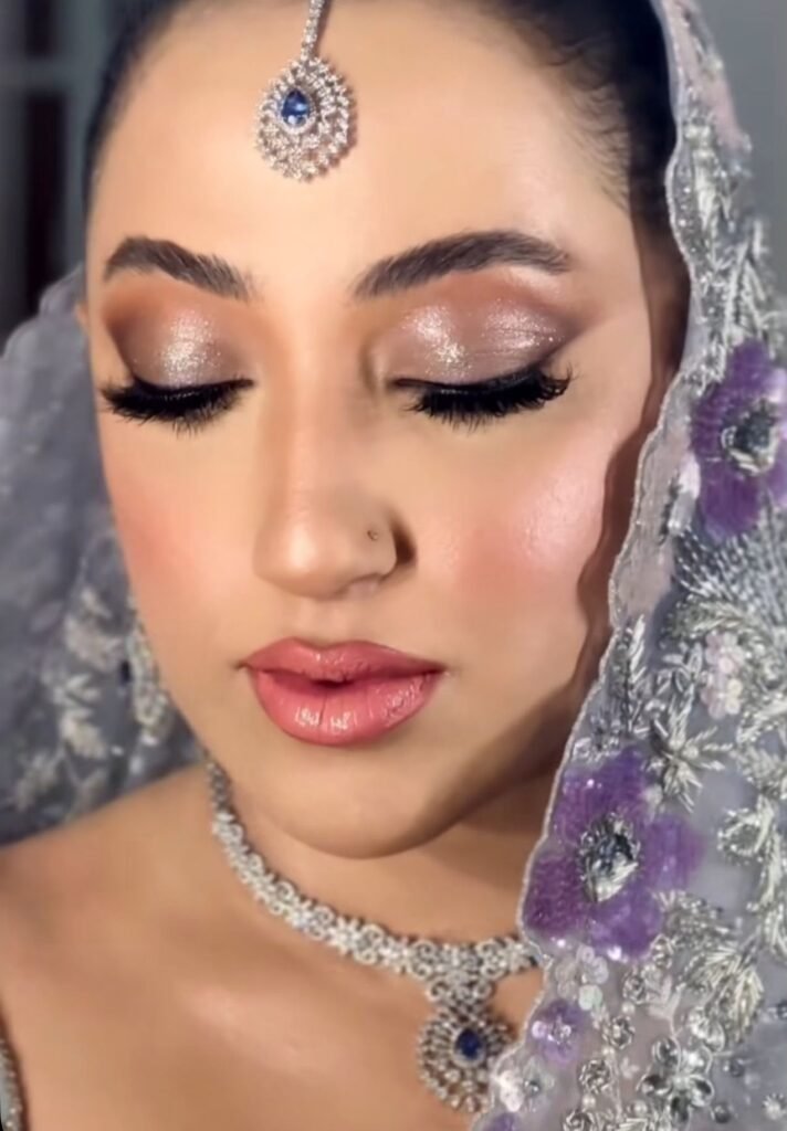 Bridal Tikka Veil Closed Eyes Glam