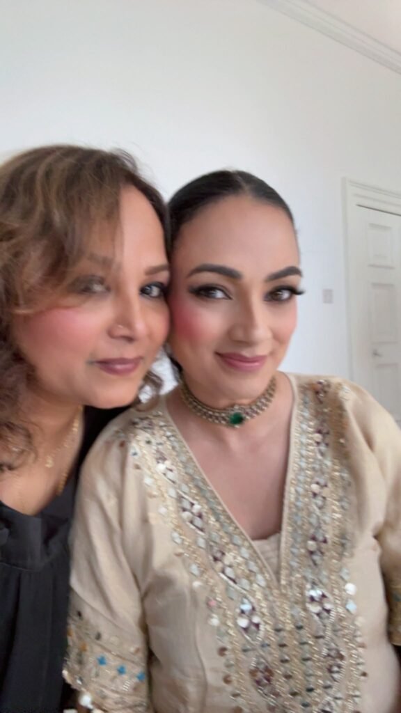 Cream Embroidered Outfit Candid Selfie
