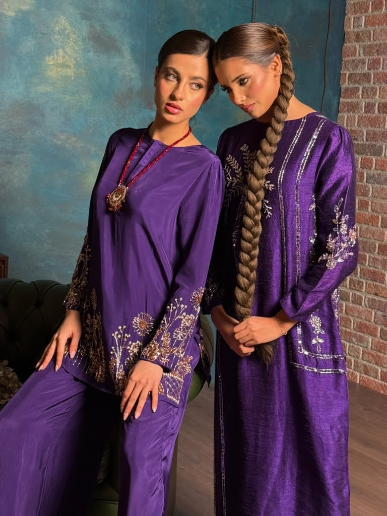 Purple Traditional Outfits Braid