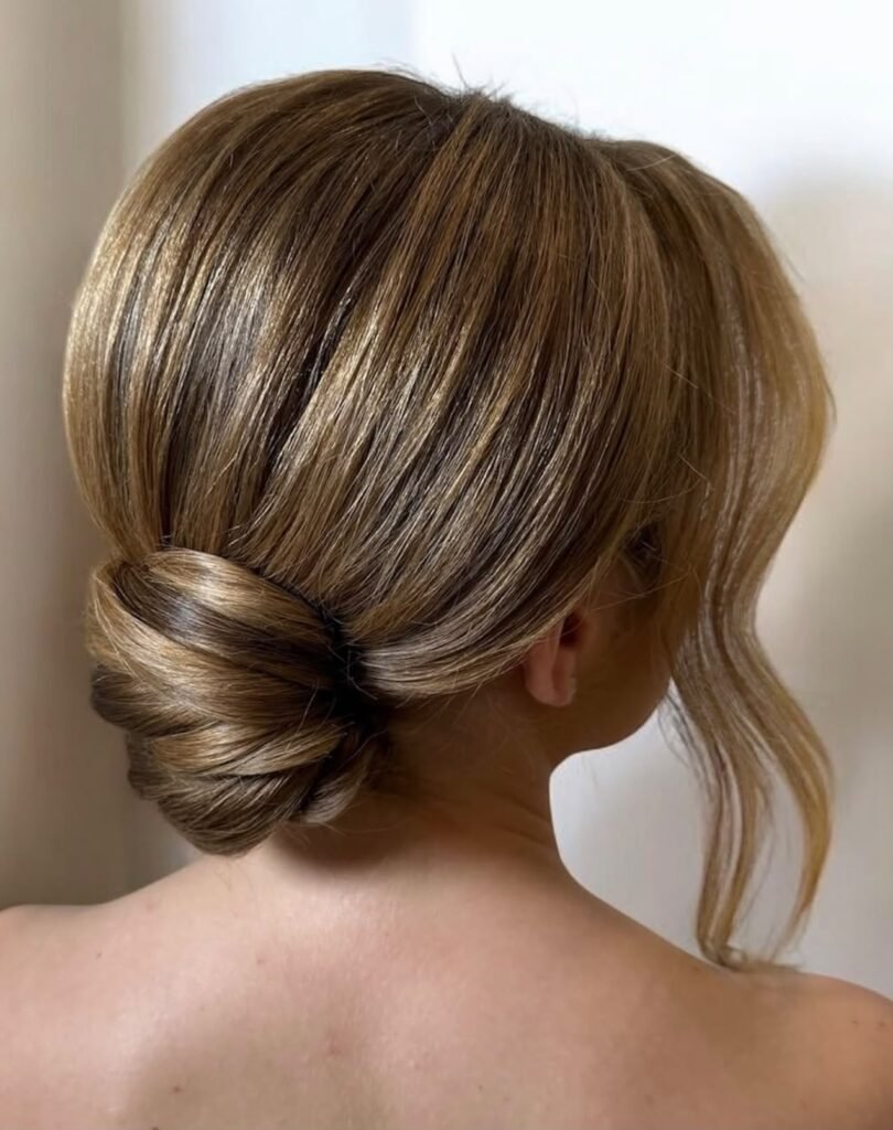 Sleek Low Bun Updo Side View