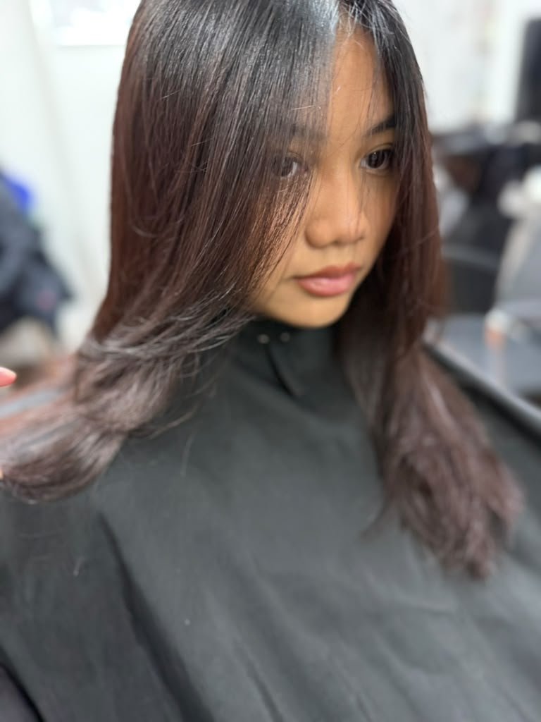 Sleek Straight Hair Young Client