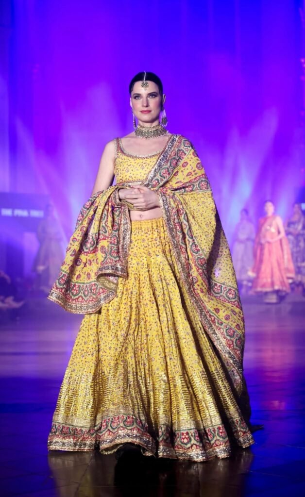 Yellow Gold Bridal Lehenga Runway